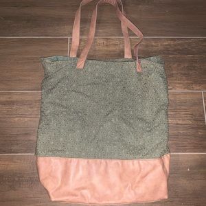 Merona Green Patterned Shoulder Bag
